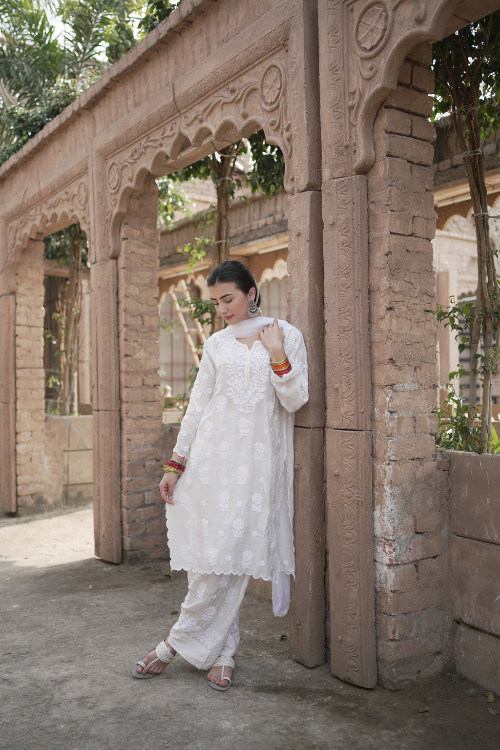 Masakali Ivory White Farshi Salwar Kurta Set