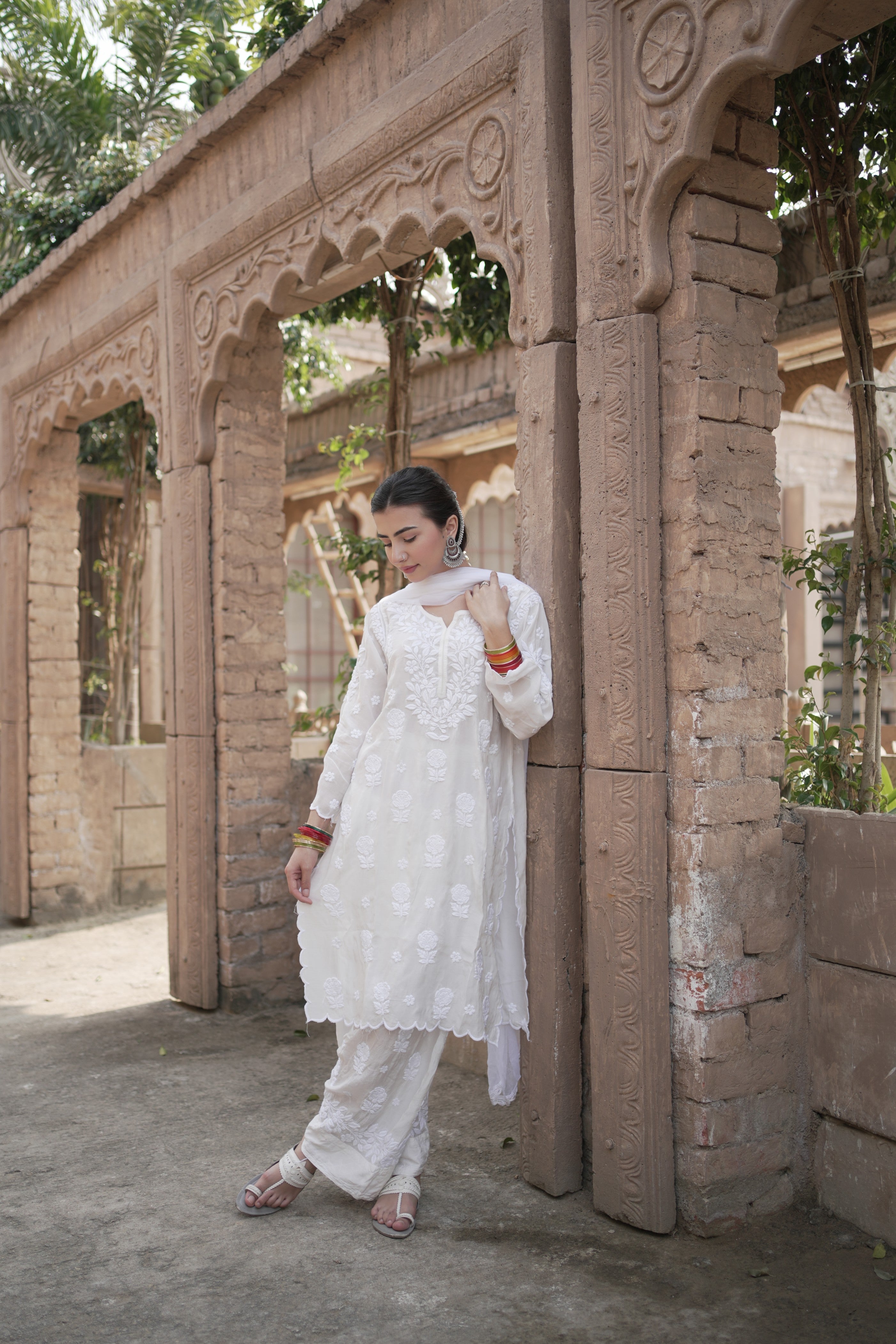 Masakali Ivory White Farshi Salwar Kurta Set
