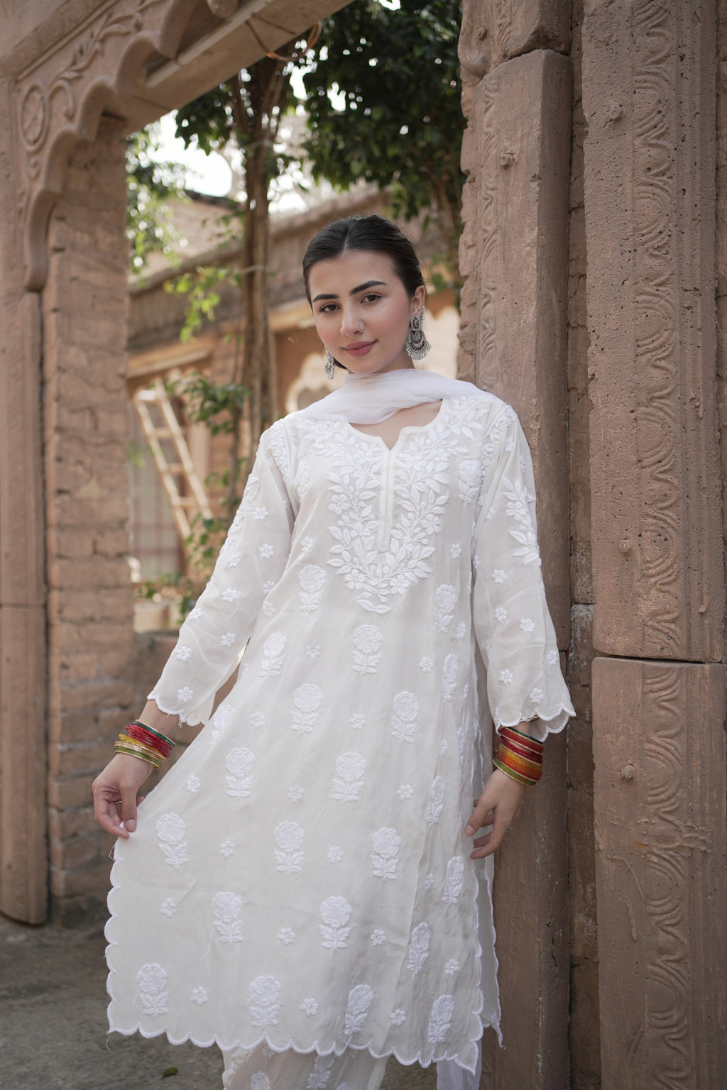 Masakali Ivory White Farshi Salwar Kurta Set