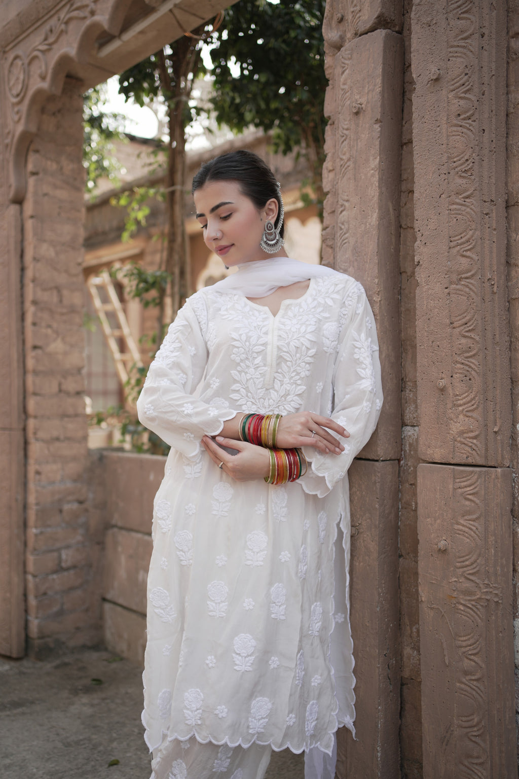 Masakali Ivory White Farshi Salwar Kurta Set