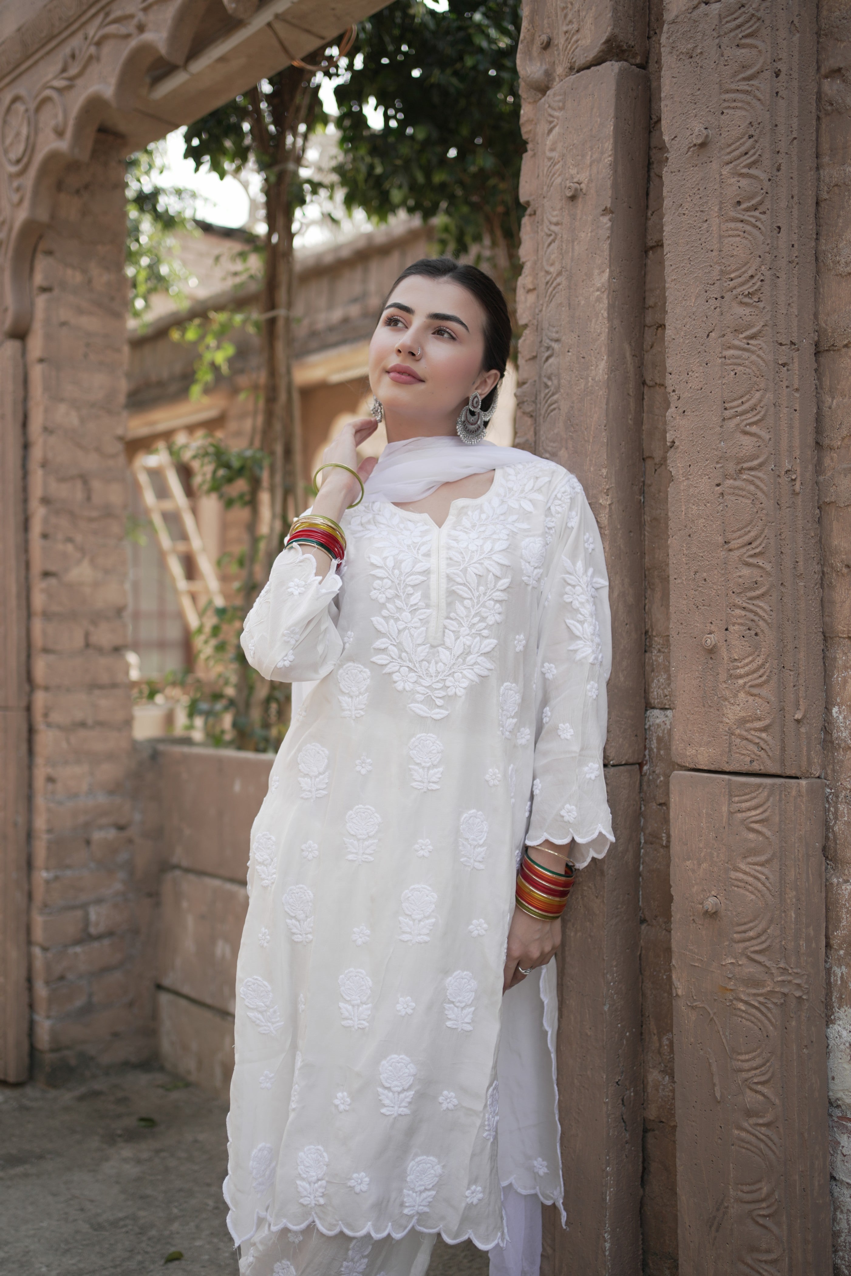 Masakali Ivory White Farshi Salwar Kurta Set