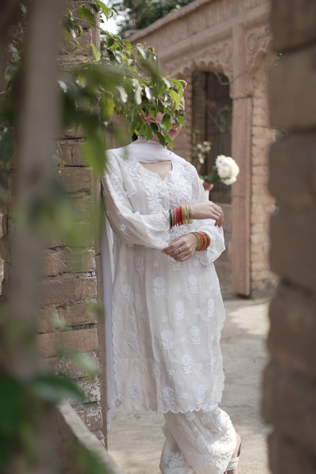 Masakali Ivory White Farshi Salwar Kurta Set