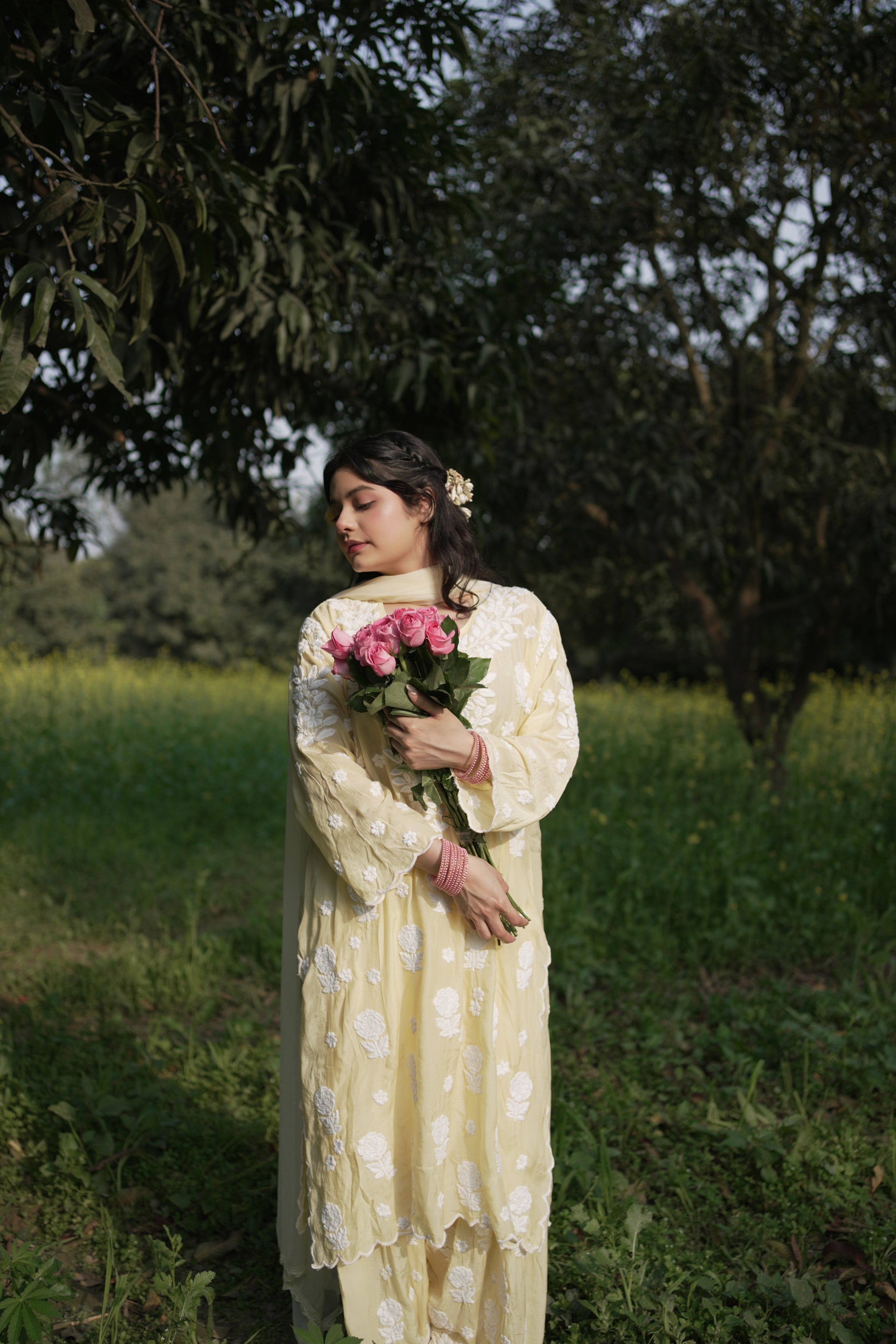 Masakali Butter Yellow Farshi Shalwar Kurta Set