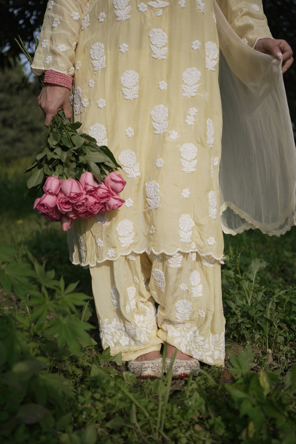 Masakali Butter Yellow Farshi Shalwar Kurta Set