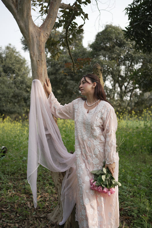 Masakali Pastel Peach Kurta Set