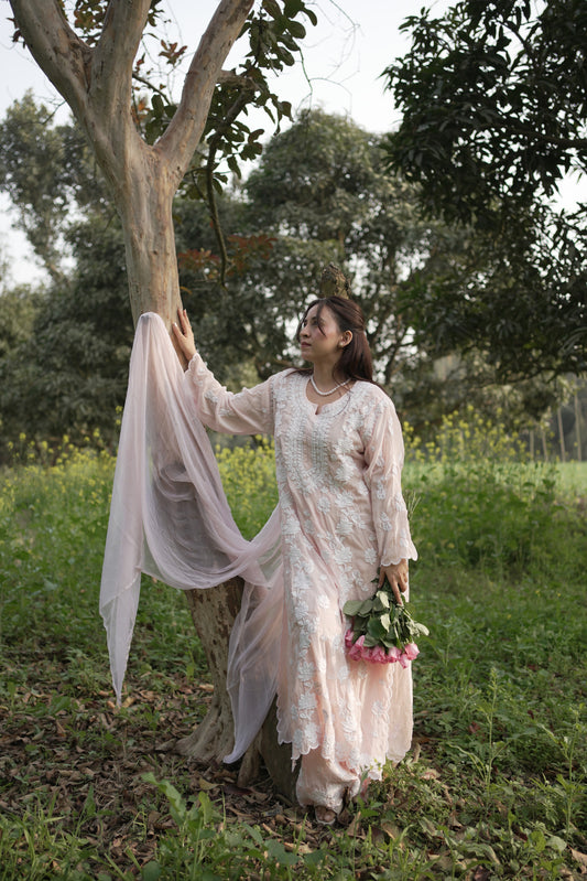 Masakali Pastel Peach Kurta Set